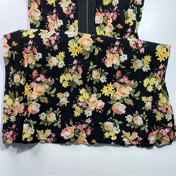Xhilaration Floral Print Black&Yellow Boho Mini Sun Dress Women’s Small - Picture 9 of 10